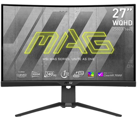 MSI 27" MAG 275CQRXF VA QHD (1000R) 240 Hz