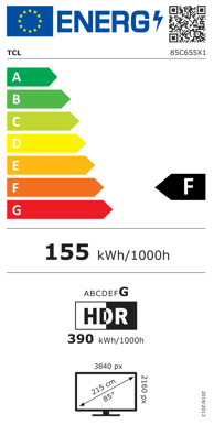 TCL 85" 85C655 QLED 4K Google TV