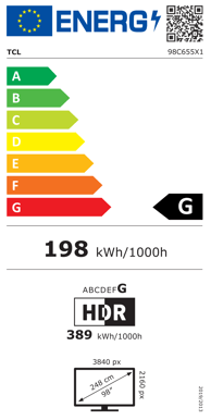 TCL 98" 98C655 QLED 4K Google TV