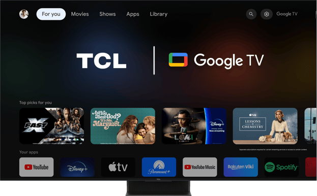 TCL 65" 65C855 Mini LED 4K Google TV